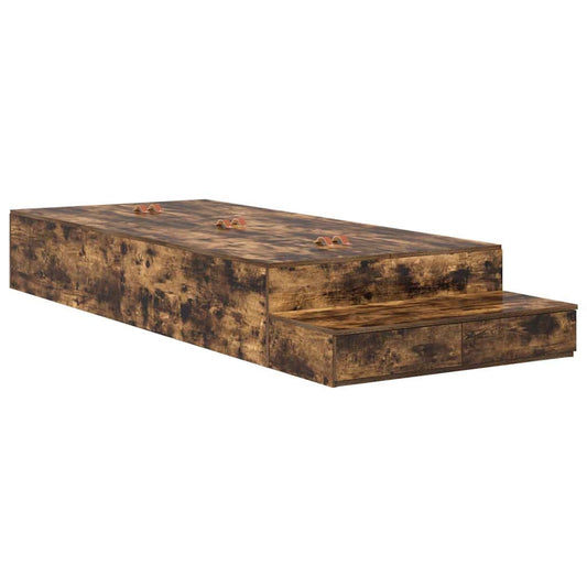 vidaXL Κρεβάτι με αποθηκευτικό χώρο με συρτάρι με πόρτα Καπνιστό Δρύς