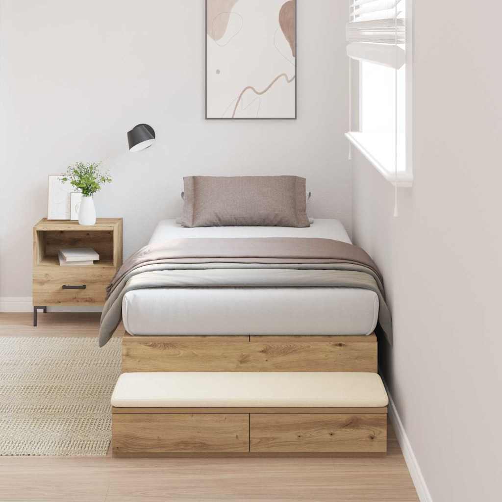 vidaXL Κρεβάτι με αποθηκευτικό χώρο με συρτάρι Artisan Oak 100 cm