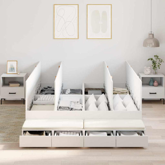 vidaXL Κρεβάτι με αποθηκευτικό χώρο Λευκό 150 cm Επεξεργασμένο ξύλο
