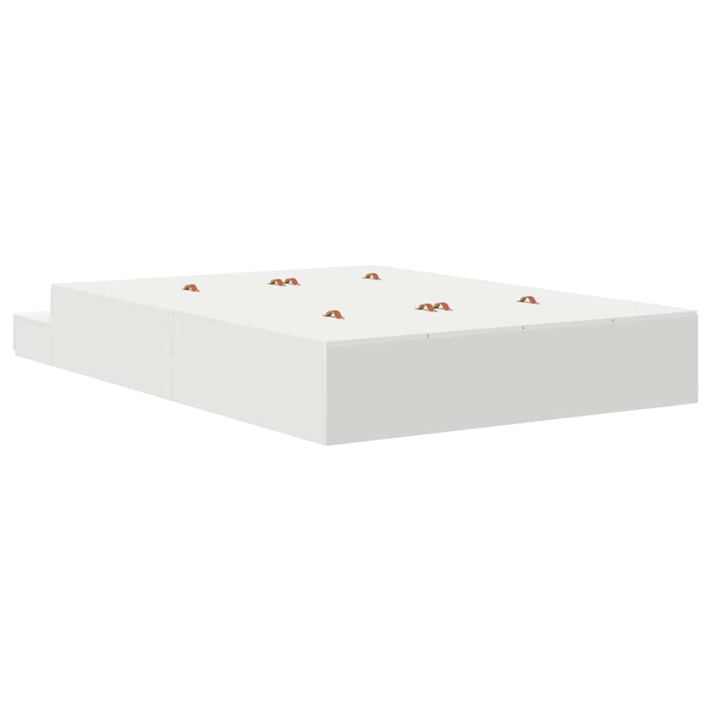 vidaXL Κρεβάτι με αποθηκευτικό χώρο Λευκό 150 cm Επεξεργασμένο ξύλο