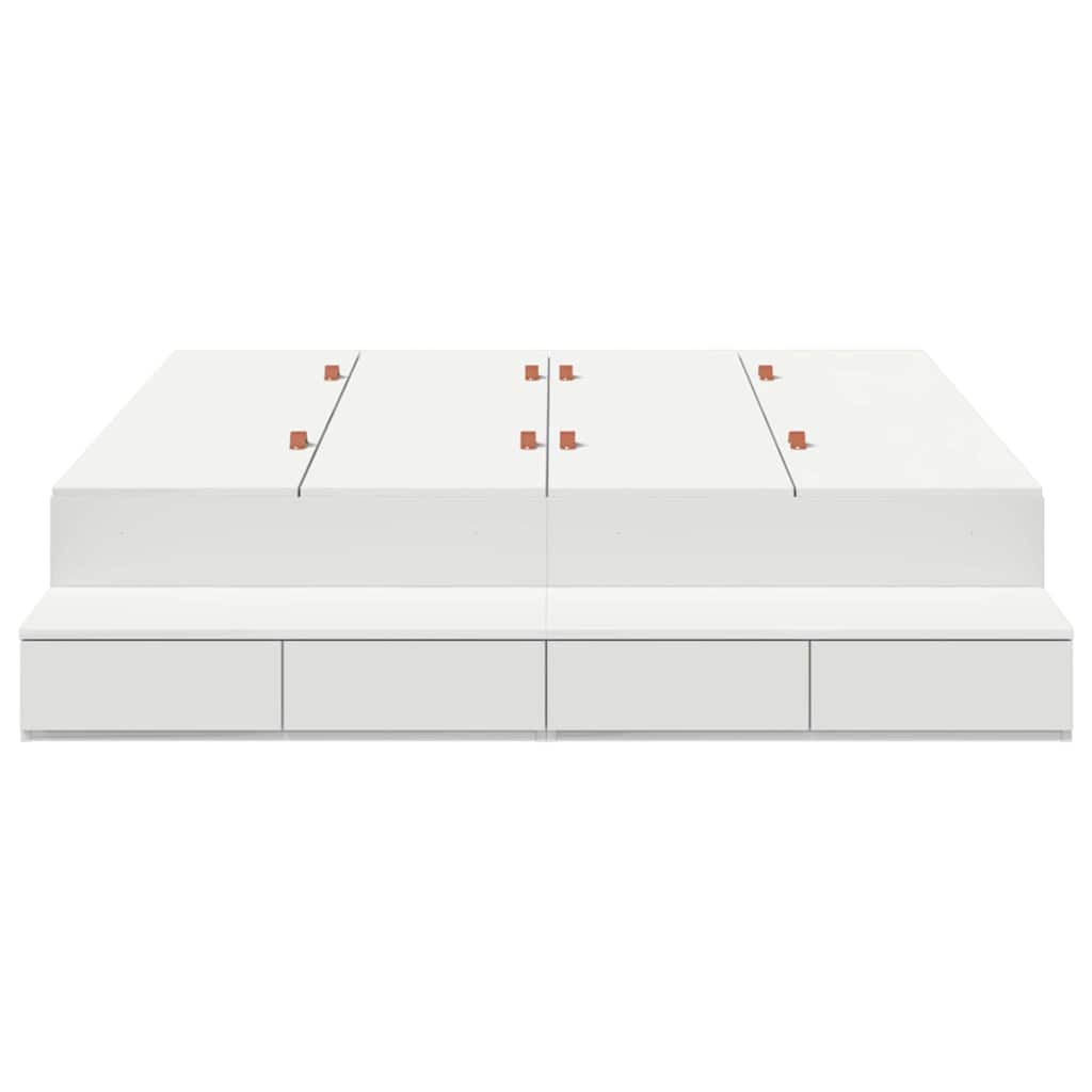 vidaXL Κρεβάτι με αποθηκευτικό χώρο Λευκό 150 cm Επεξεργασμένο ξύλο