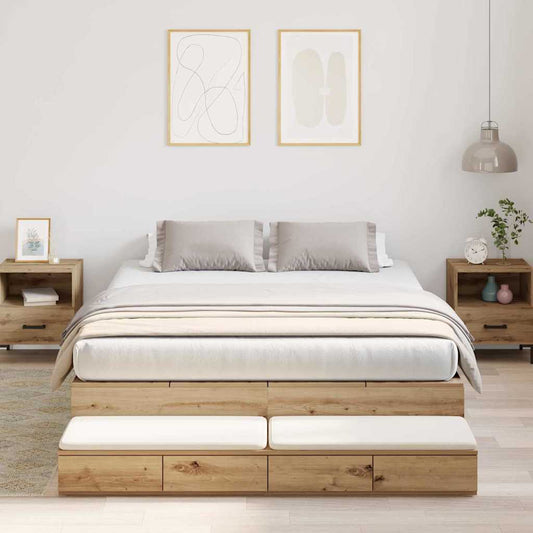 vidaXL Κρεβάτι με αποθηκευτικό χώρο με συρτάρι Artisan Oak 150 cm