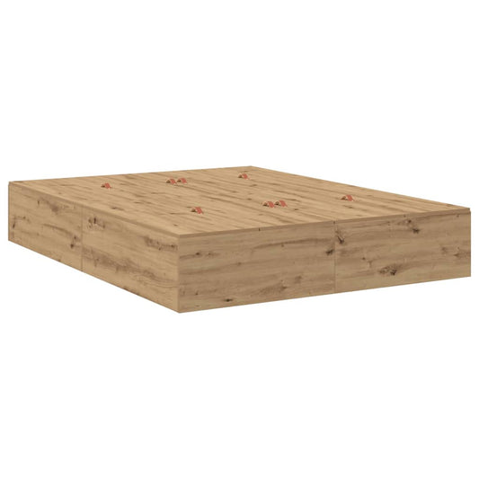 vidaXL Κρεβάτι με αποθηκευτικό χώρο με συρτάρι Artisan Oak 150 cm
