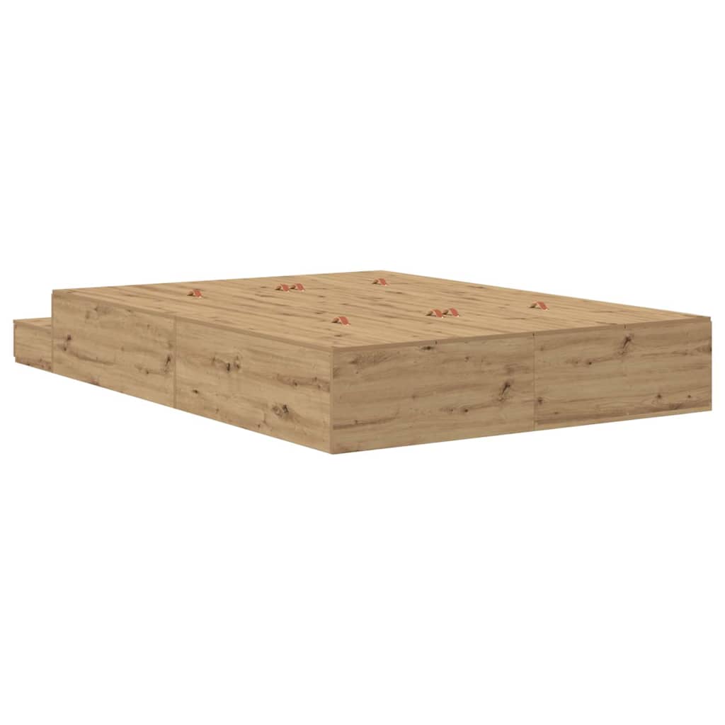 vidaXL Κρεβάτι με αποθηκευτικό χώρο με συρτάρι Artisan Oak 150 cm