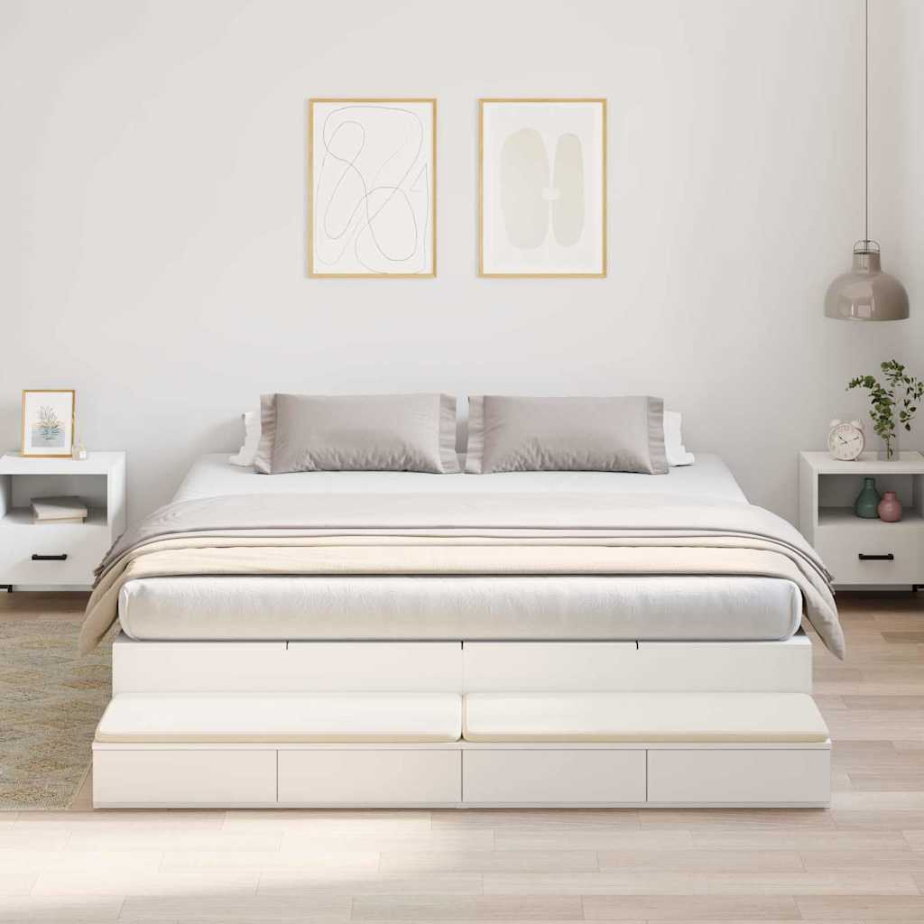 vidaXL Κρεβάτι με αποθηκευτικό χώρο Λευκό 180 cm Επεξεργασμένο ξύλο