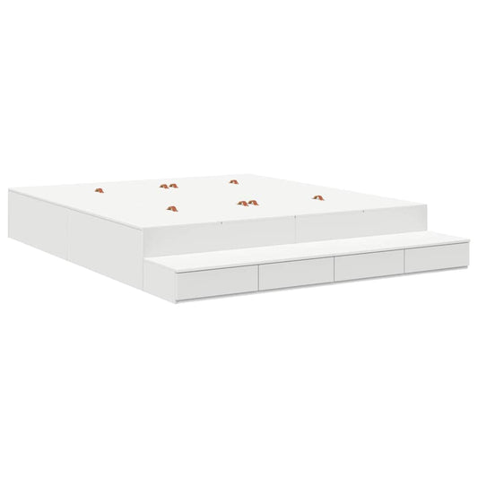 vidaXL Κρεβάτι με αποθηκευτικό χώρο Λευκό 180 cm Επεξεργασμένο ξύλο