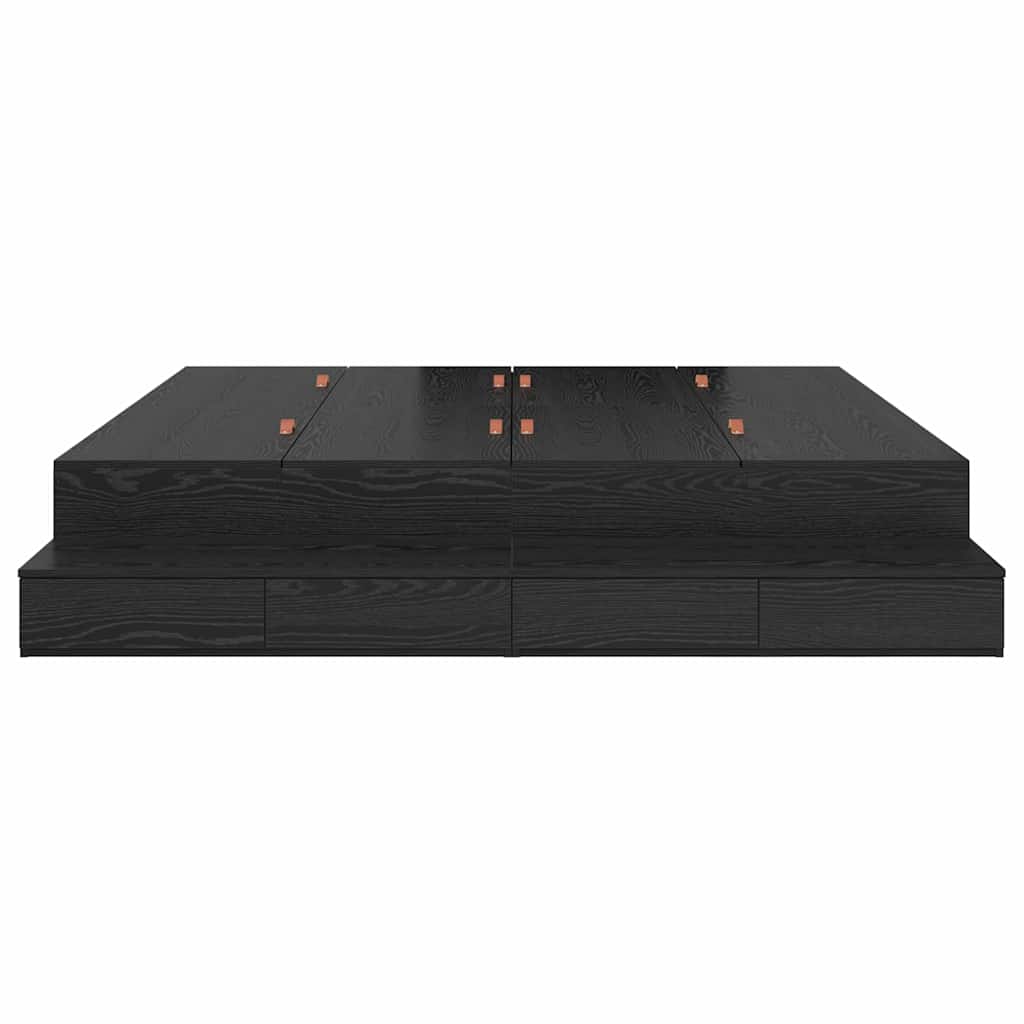 vidaXL Κρεβάτι με αποθηκευτικό χώρο Μαύρη δρυς 236.5 x 180 x 31.5 εκ
