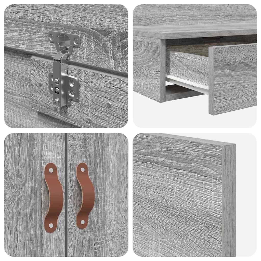 vidaXL Κρεβάτι με αποθηκευτικό χώρο Γκρι sonoma 236.5 x 180 x 31.5 εκ