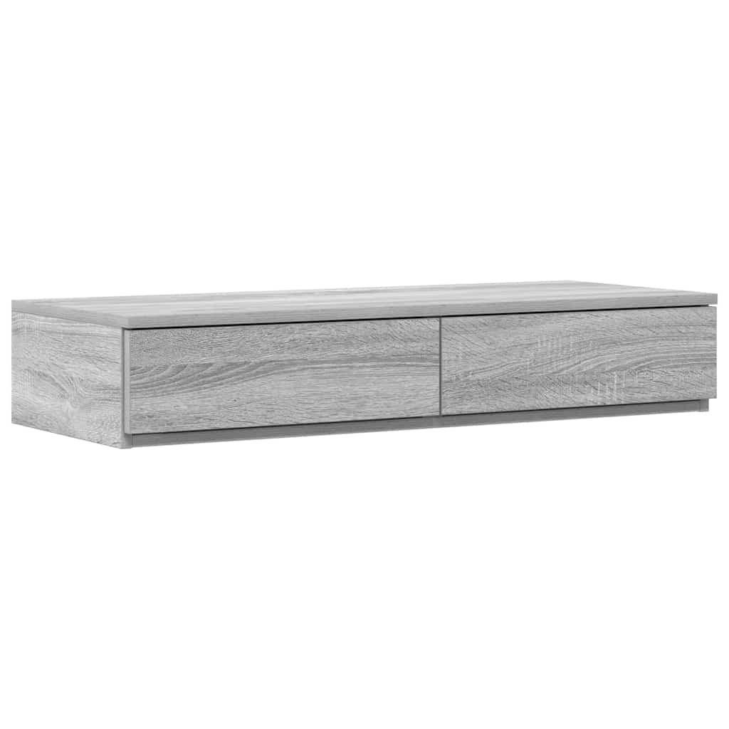 vidaXL Κρεβάτι με αποθηκευτικό χώρο Γκρι sonoma 226.5 x 75 x 31.5 εκ