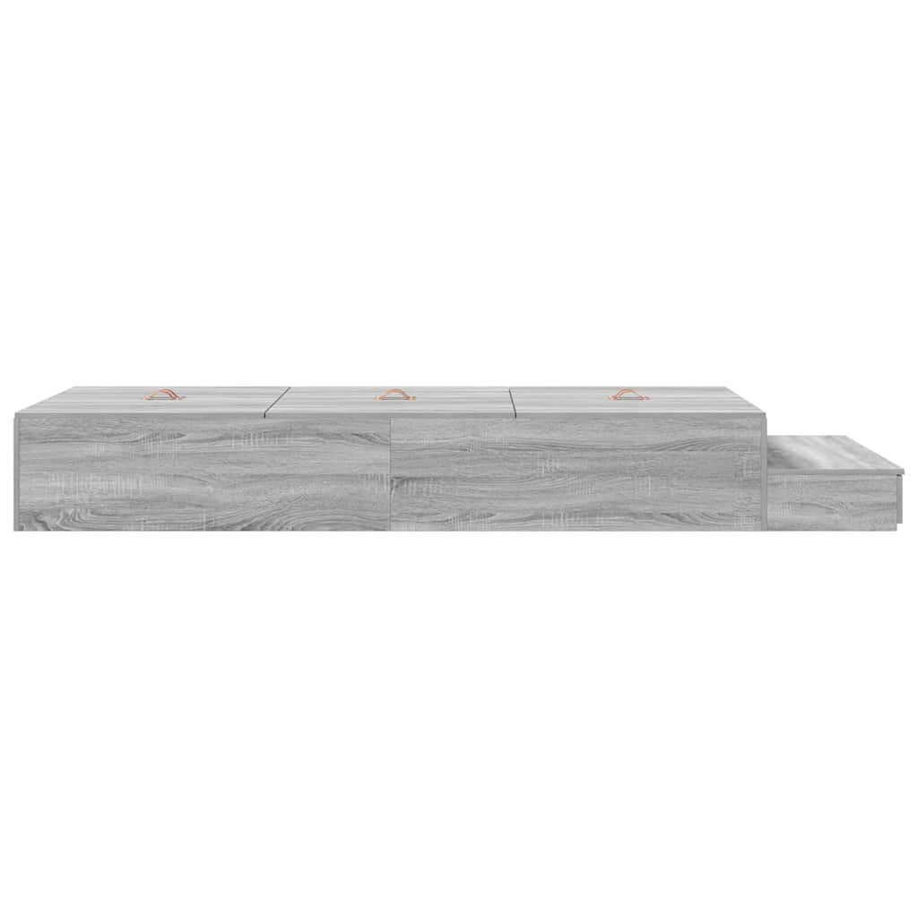 vidaXL Κρεβάτι με αποθηκευτικό χώρο Γκρι sonoma 226.5 x 75 x 31.5 εκ