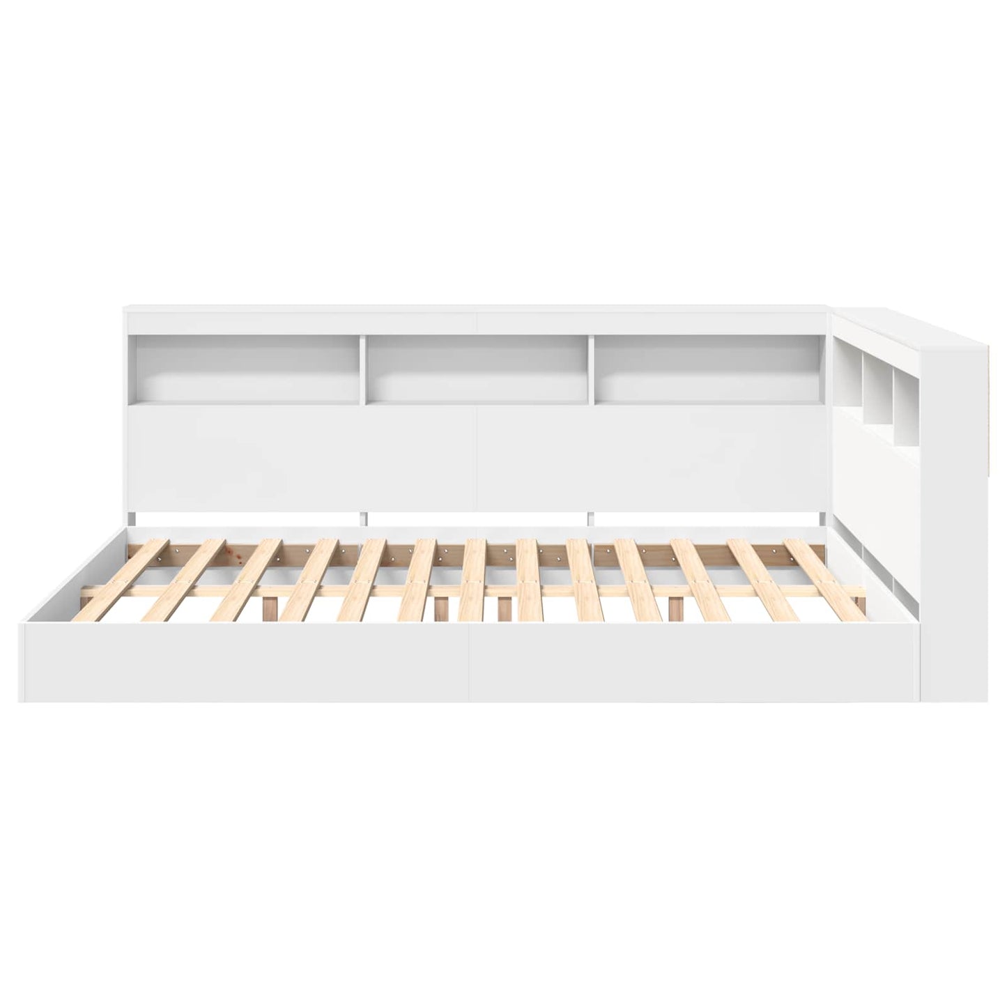 vidaXL Κρεβάτι Βιβλιοθήκης Λευκό 140 x 200 cm Επεξεργασμένο Ξύλο