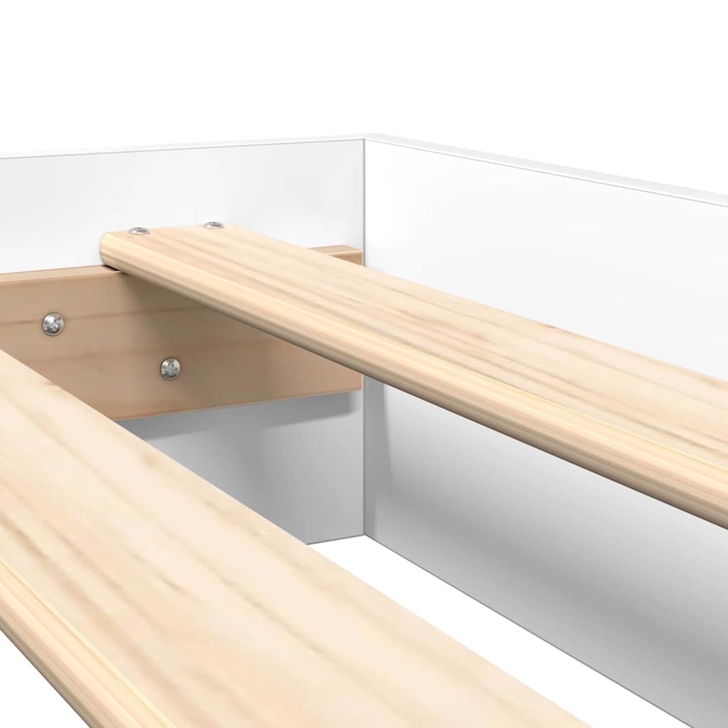 vidaXL Κρεβάτι Βιβλιοθήκης Λευκό 150 x 200 cm Επεξεργασμένο ξύλο