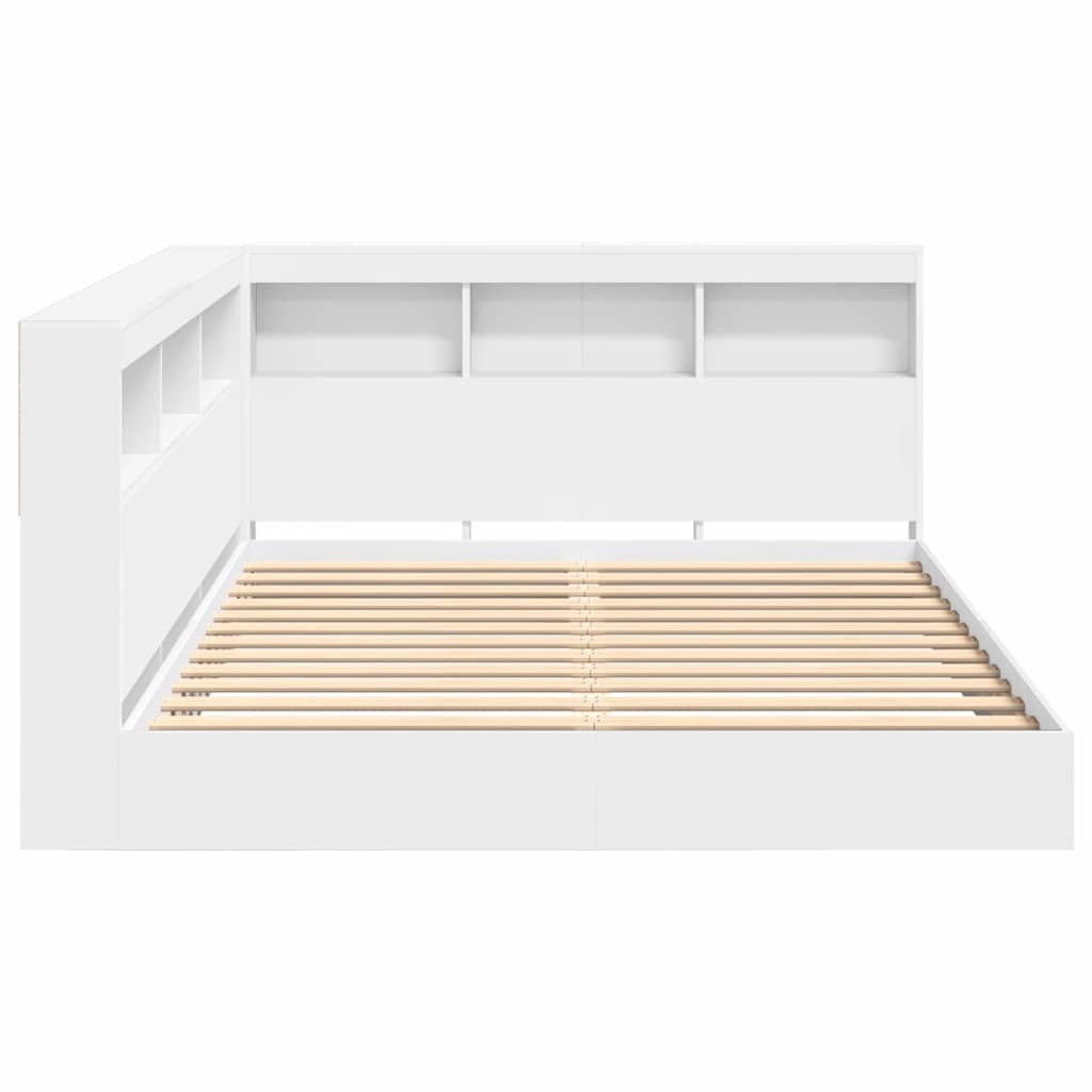 vidaXL Κρεβάτι Βιβλιοθήκης Λευκό 150 x 200 cm Επεξεργασμένο ξύλο