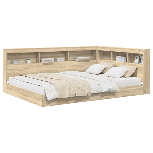 vidaXL Κρεβάτι Βιβλιοθήκης Sonoma Δρυς 160 x 200 cm Επεξεργασμένο ξύλο