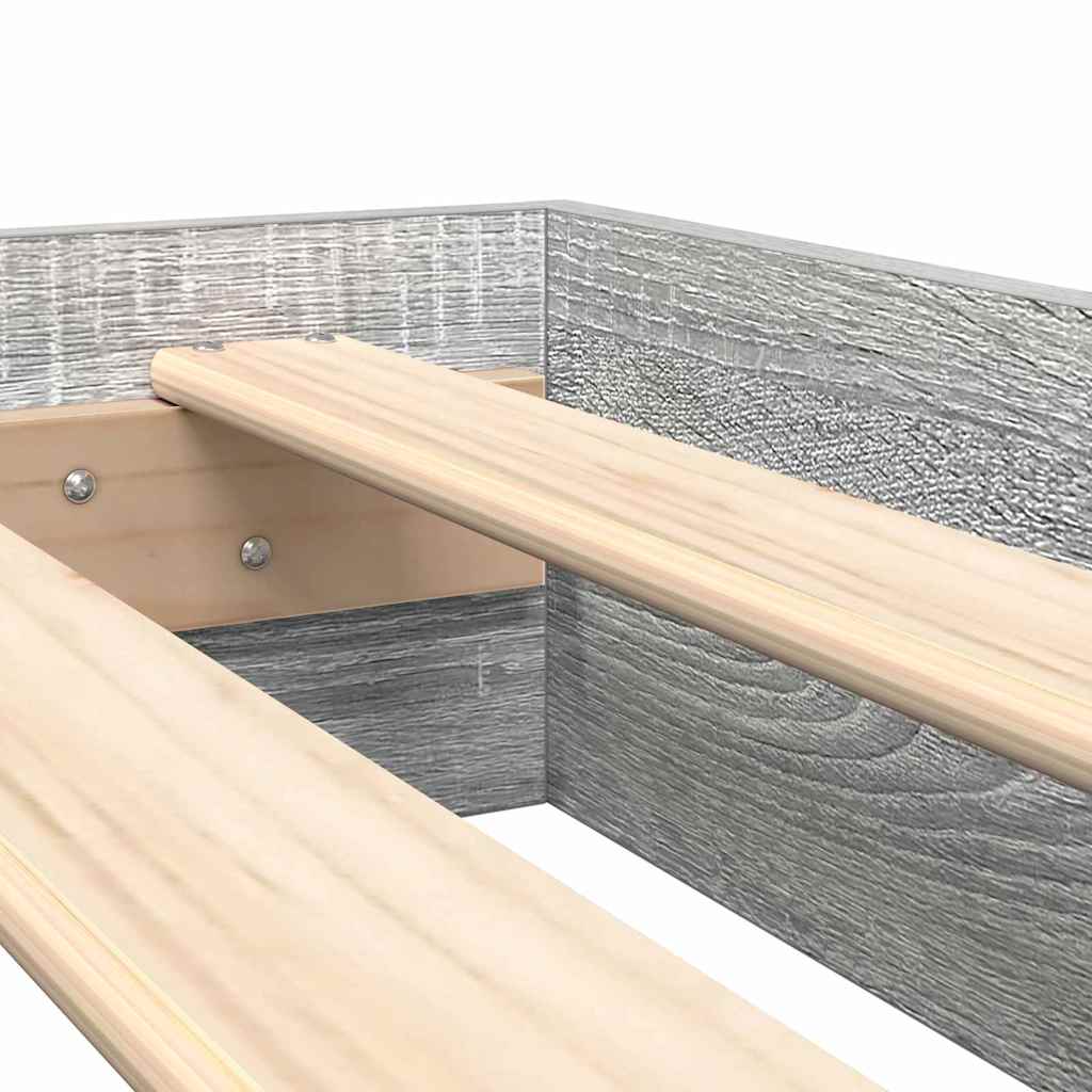 vidaXL Κρεβάτι Βιβλιοθήκης Γκρι sonoma 160 x 200 cm Επεξεργασμένο ξύλο