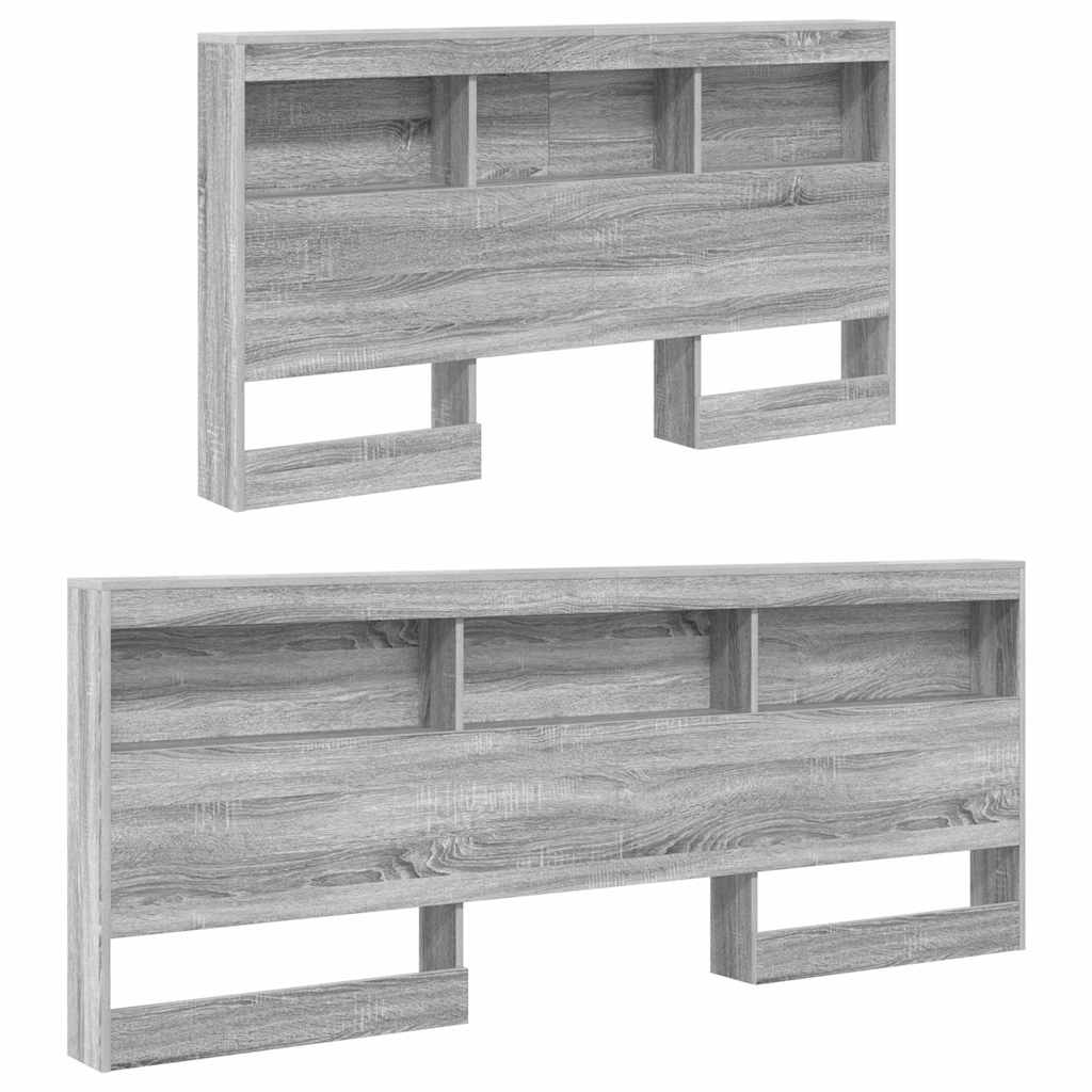 vidaXL Κρεβάτι Βιβλιοθήκης Γκρι sonoma 160 x 200 cm Επεξεργασμένο ξύλο