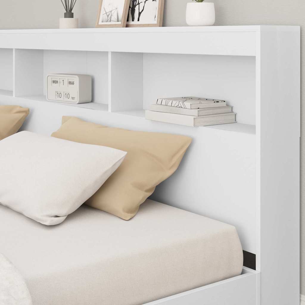 vidaXL Κρεβάτι Βιβλιοθήκης Λευκό 180 x 200 cm Επεξεργασμένο ξύλο