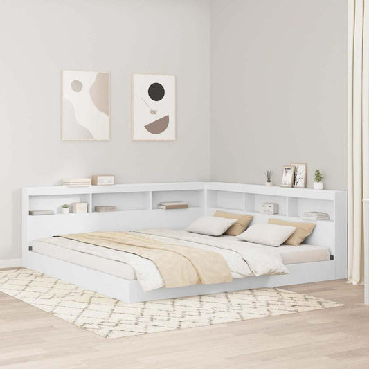 vidaXL Κρεβάτι Βιβλιοθήκης Λευκό 180 x 200 cm Επεξεργασμένο ξύλο
