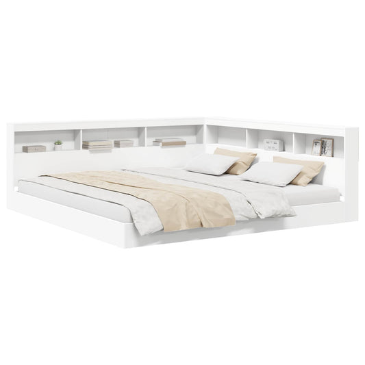 vidaXL Κρεβάτι Βιβλιοθήκης Λευκό 180 x 200 cm Επεξεργασμένο ξύλο