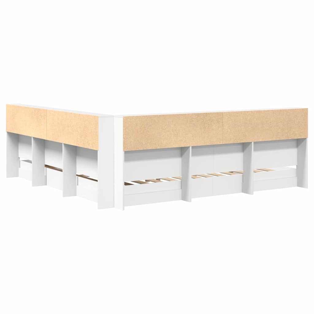 vidaXL Κρεβάτι Βιβλιοθήκης Λευκό 180 x 200 cm Επεξεργασμένο ξύλο