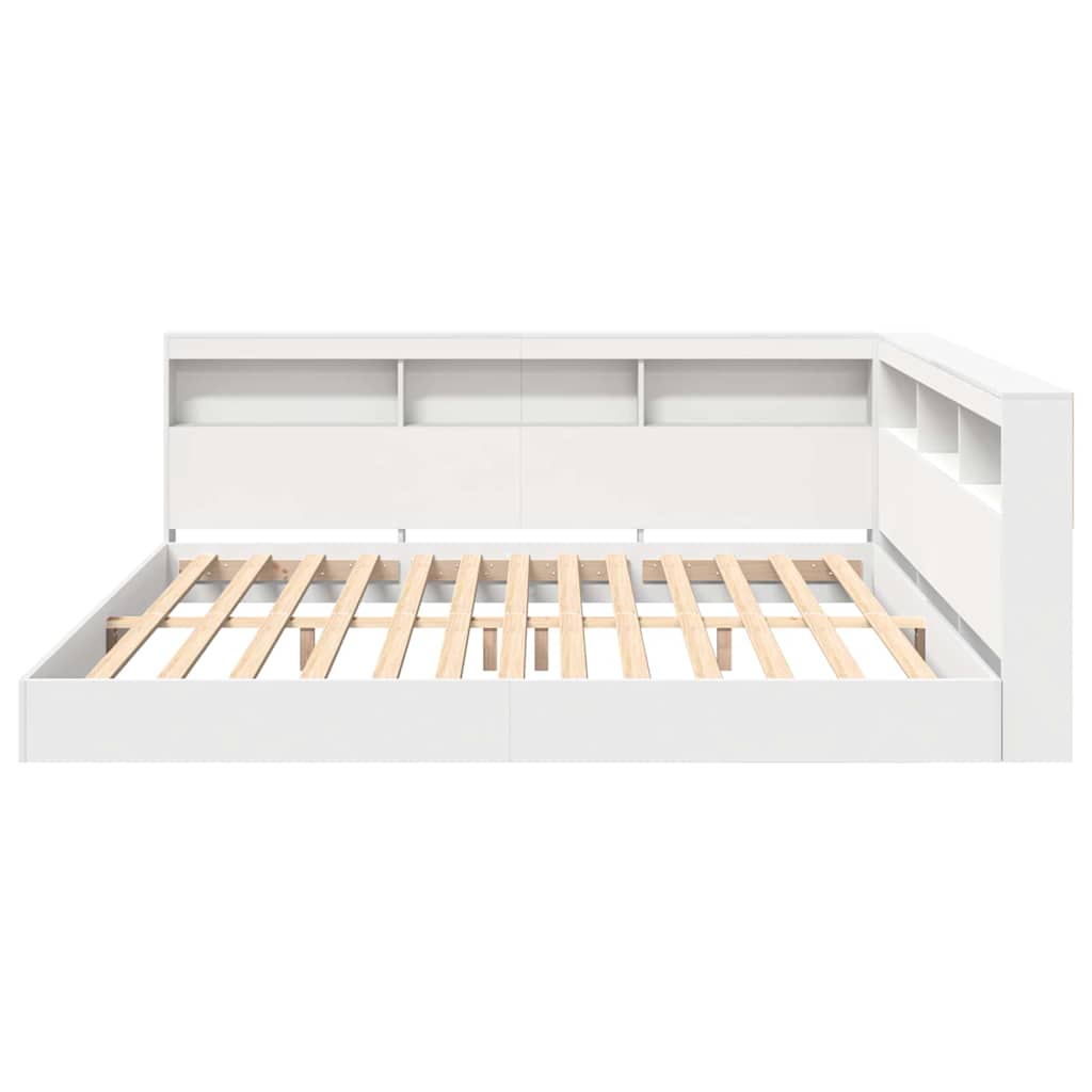 vidaXL Κρεβάτι Βιβλιοθήκης Λευκό 180 x 200 cm Επεξεργασμένο ξύλο