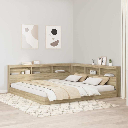 vidaXL Κρεβάτι Βιβλιοθήκης Sonoma Δρυς 180 x 200 cm Επεξεργασμένο ξύλο