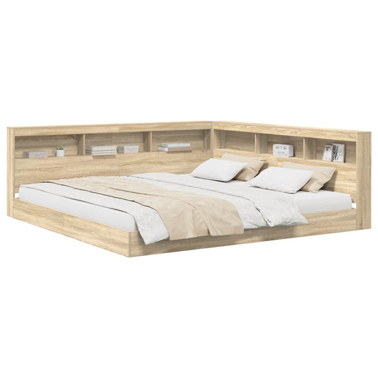 vidaXL Κρεβάτι Βιβλιοθήκης Sonoma Δρυς 180 x 200 cm Επεξεργασμένο ξύλο