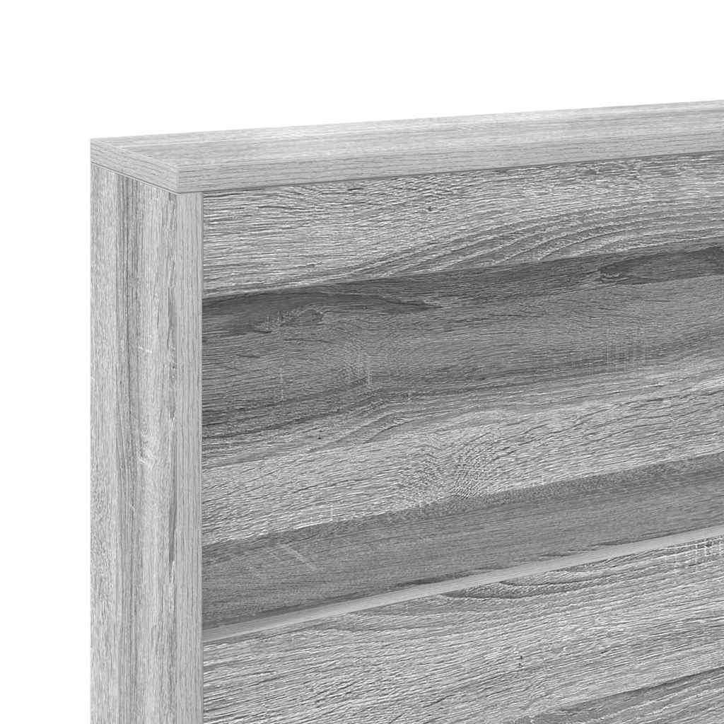 vidaXL Κρεβάτι Βιβλιοθήκης Γκρι sonoma 180 x 200 cm Επεξεργασμένο ξύλο