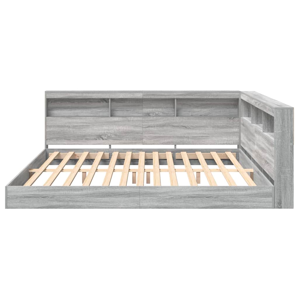 vidaXL Κρεβάτι Βιβλιοθήκης Γκρι sonoma 180 x 200 cm Επεξεργασμένο ξύλο