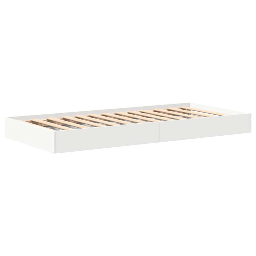 vidaXL Κρεβάτι Βιβλιοθήκης Λευκό 90 x 190 cm Επεξεργασμένο ξύλο