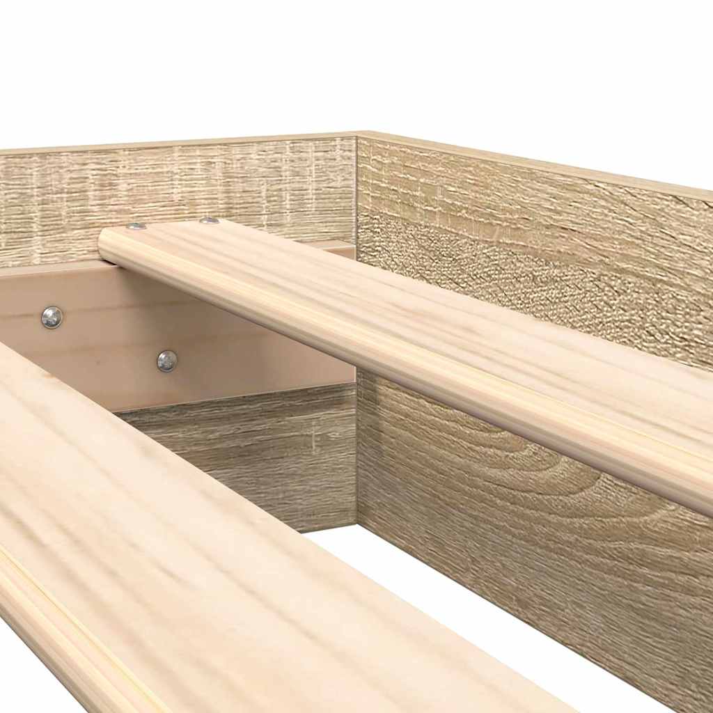 vidaXL Κρεβάτι Βιβλιοθήκης Δρύς Sonoma 75 x 190 cm Επεξεργασμένο ξύλο