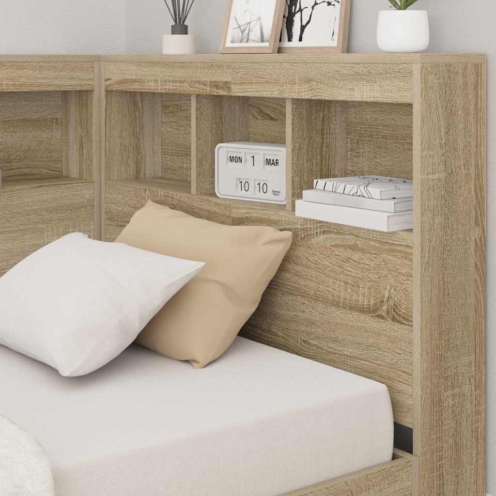 vidaXL Κρεβάτι Βιβλιοθήκης Δρύς Sonoma 75 x 190 cm Επεξεργασμένο ξύλο
