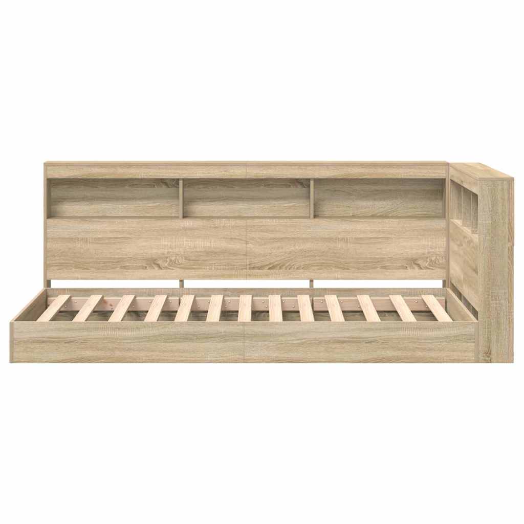 vidaXL Κρεβάτι Βιβλιοθήκης Δρύς Sonoma 75 x 190 cm Επεξεργασμένο ξύλο