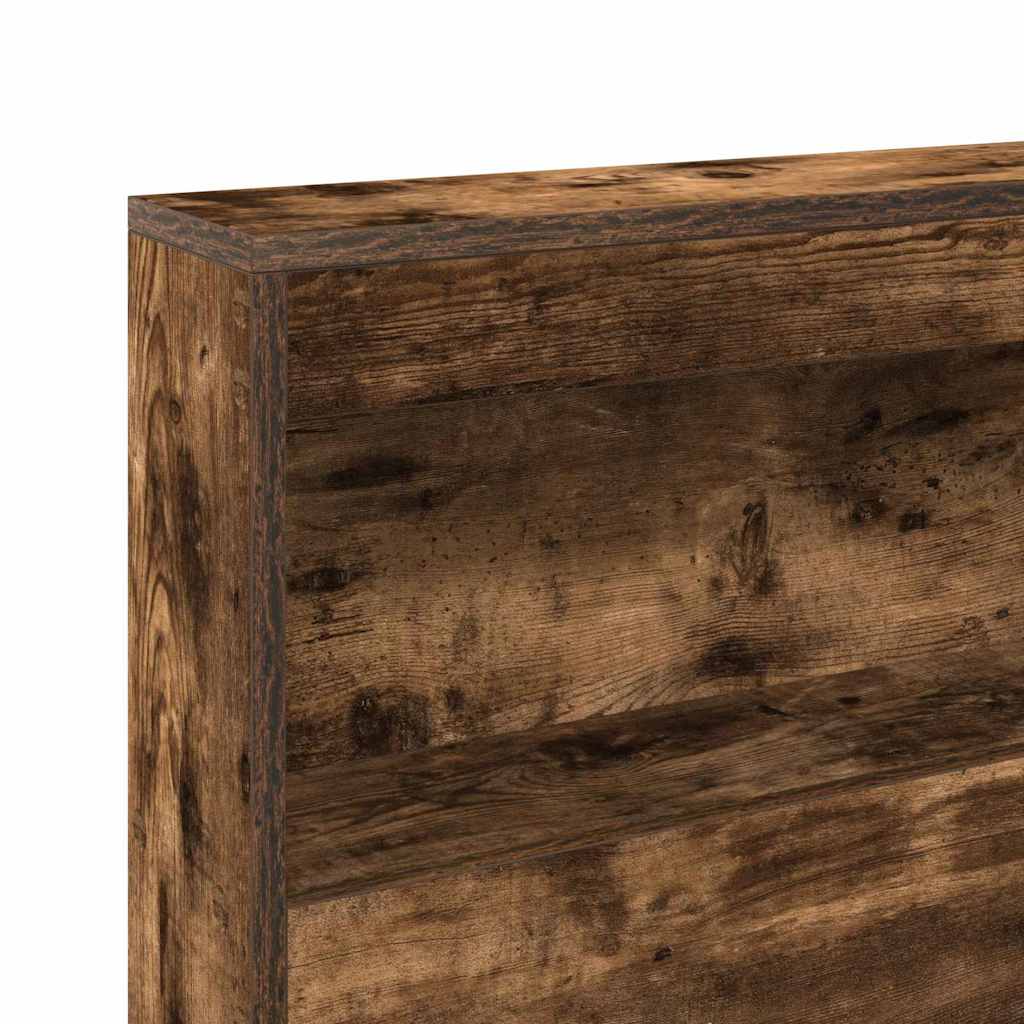 vidaXL Κρεβάτι Βιβλιοθήκης με κεφαλάρι Καπνιστή δρυς 75 x 190 cm