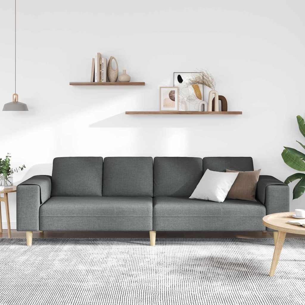 vidaXL Καναπές σαλονιού Σκούρο Γκρι 250 x 77 x 76 εκ. Πολυεστέρας