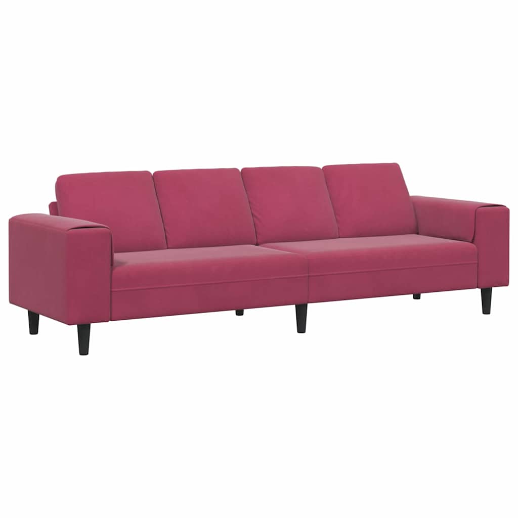 vidaXL Καναπές σαλονιού Κόκκινο 250 x 77 x 76 εκ.