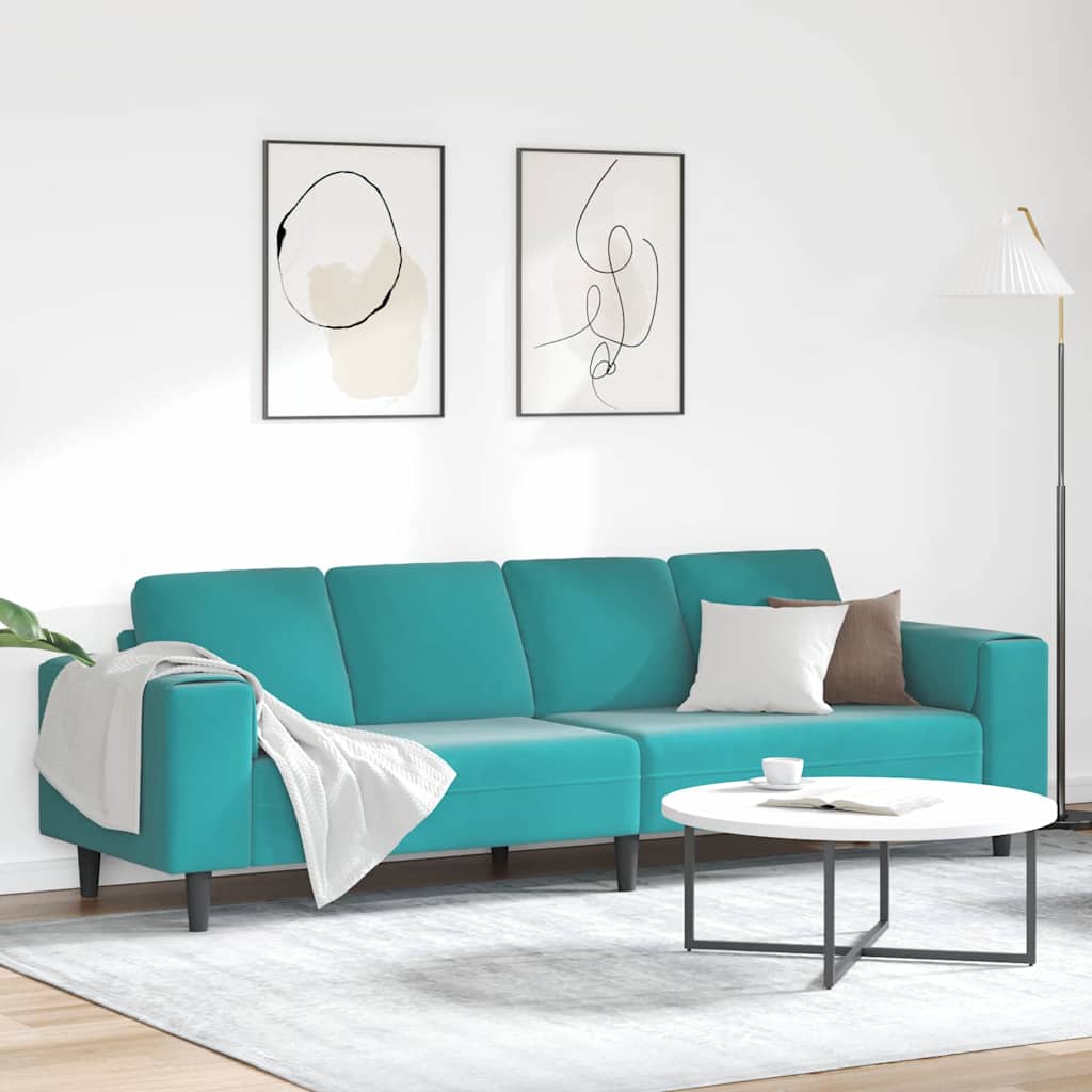 vidaXL Καναπές σαλονιού Τιρκουάζ 250 x 188 x 76 εκ.