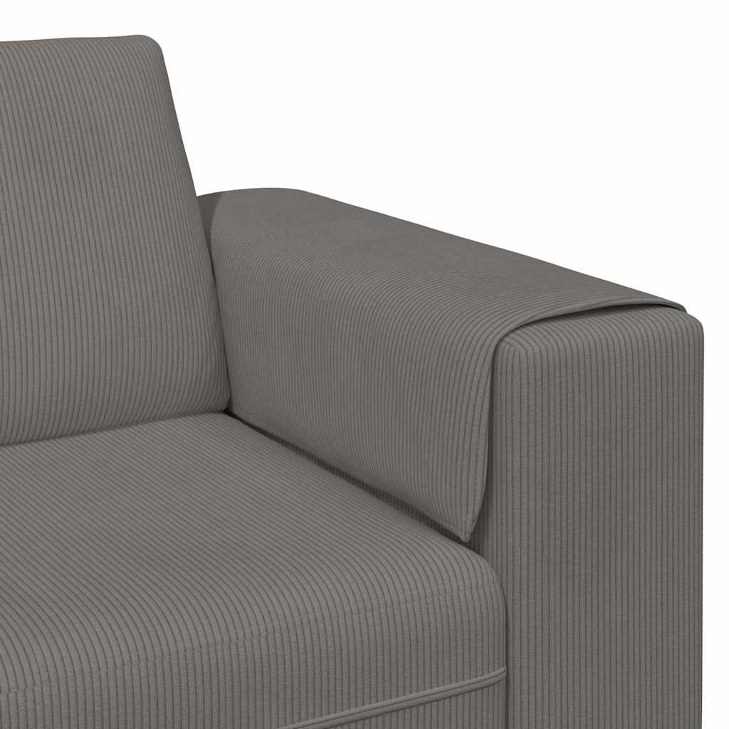 vidaXL Καναπές Ανοιχτό γκρι 250 x 77 x 76 εκ. Υφασμάτινο Κορντουρά