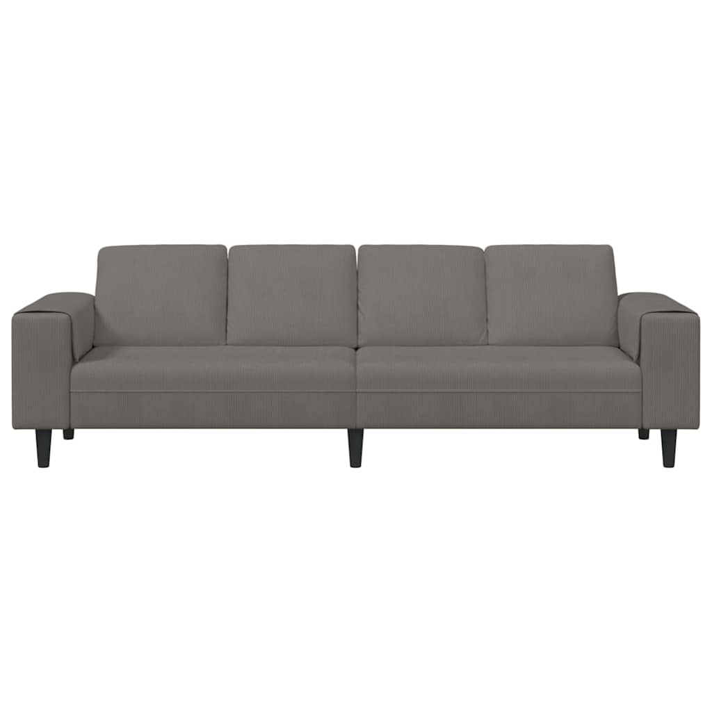 vidaXL Καναπές Ανοιχτό γκρι 250 x 77 x 76 εκ. Υφασμάτινο Κορντουρά