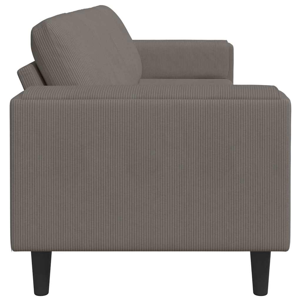 vidaXL Καναπές Ανοιχτό γκρι 250 x 77 x 76 εκ. Υφασμάτινο Κορντουρά