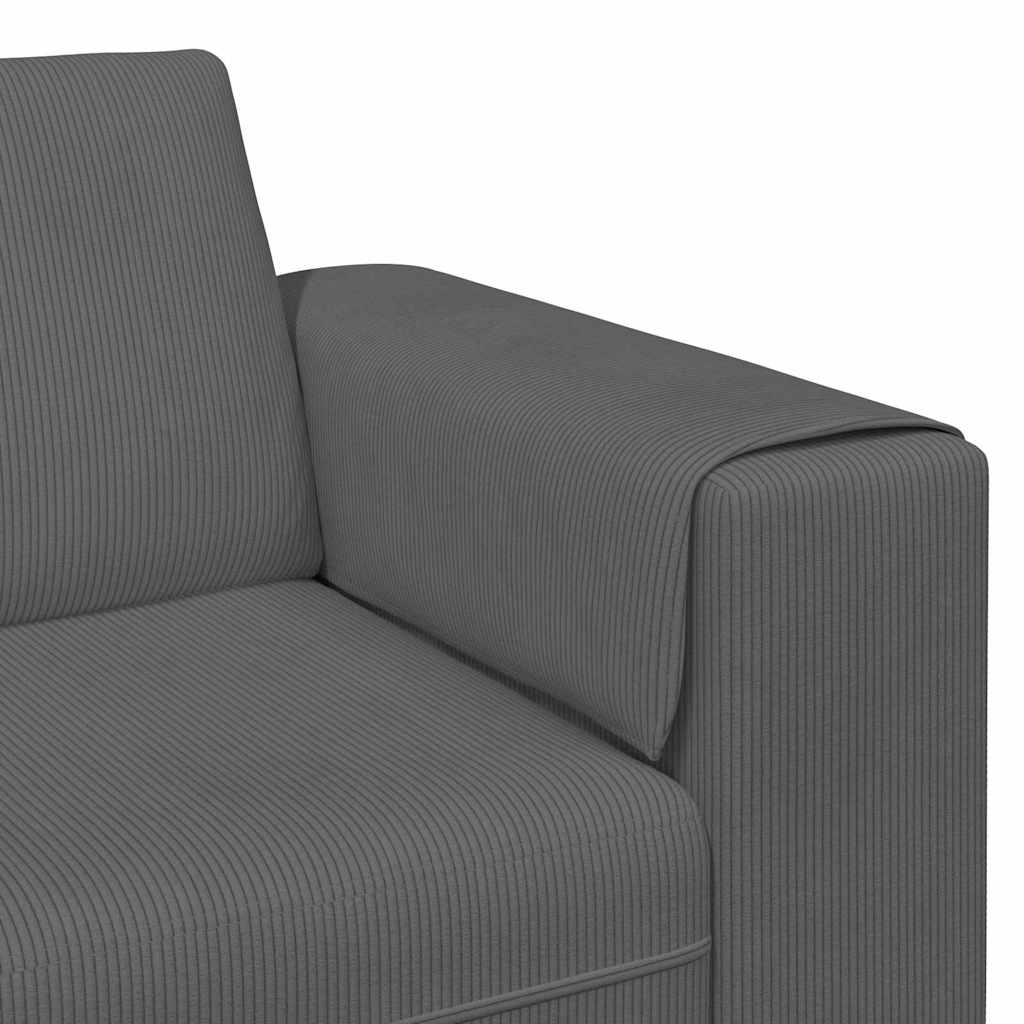 vidaXL Υφασμάτινος καναπές με μαξιλάρι Σκούρο Γκρι Βελούδο