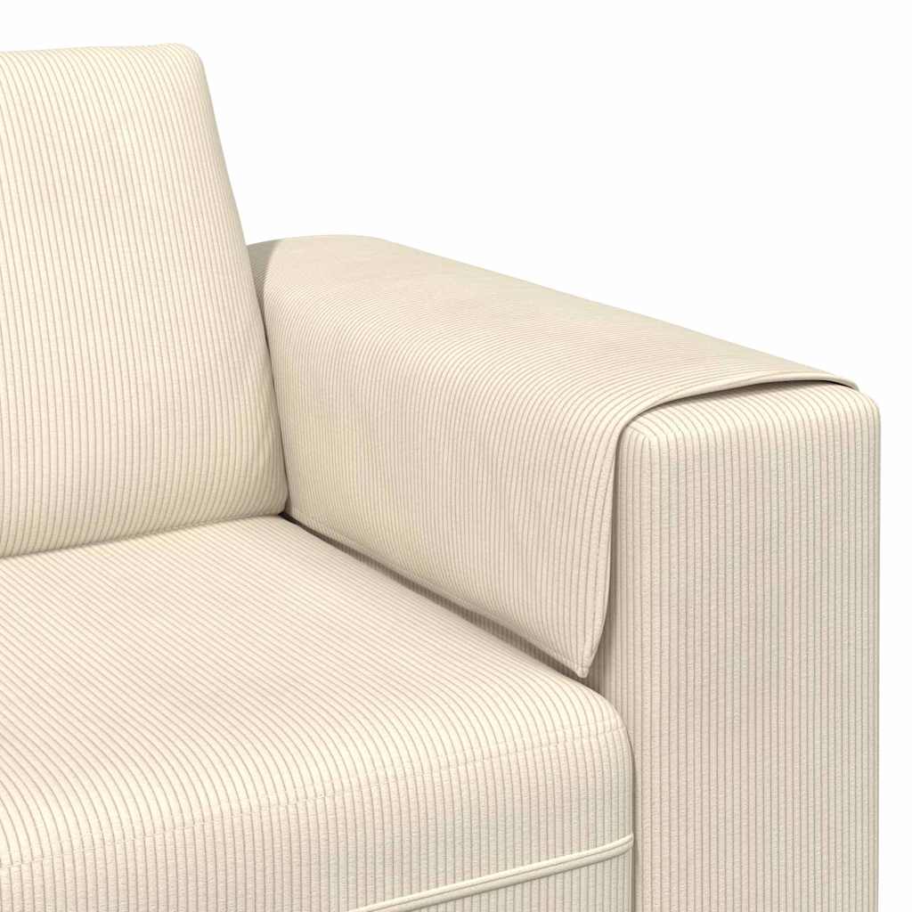 vidaXL Καναπές Κρεμ 250 x 77 x 76 εκ. Υφασμάτινο Κορντουρά