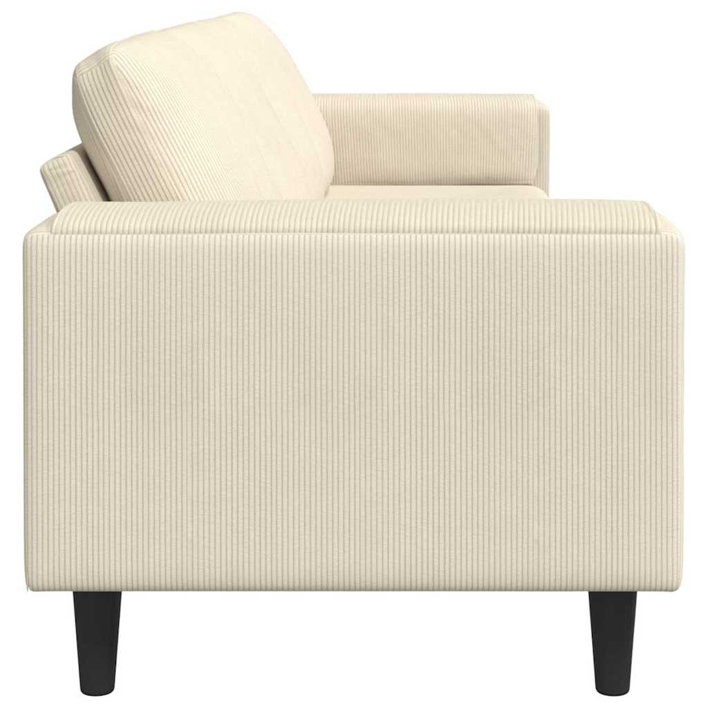vidaXL Καναπές Κρεμ 250 x 77 x 76 εκ. Υφασμάτινο Κορντουρά
