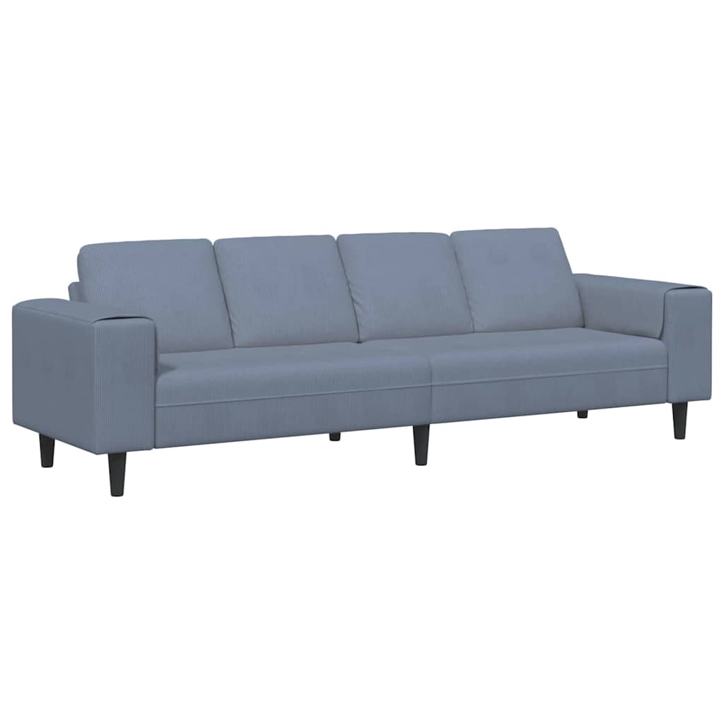 vidaXL Καναπές Μπλε 250 x 77 x 76 εκ. Υφασμάτινο Κορντουρά