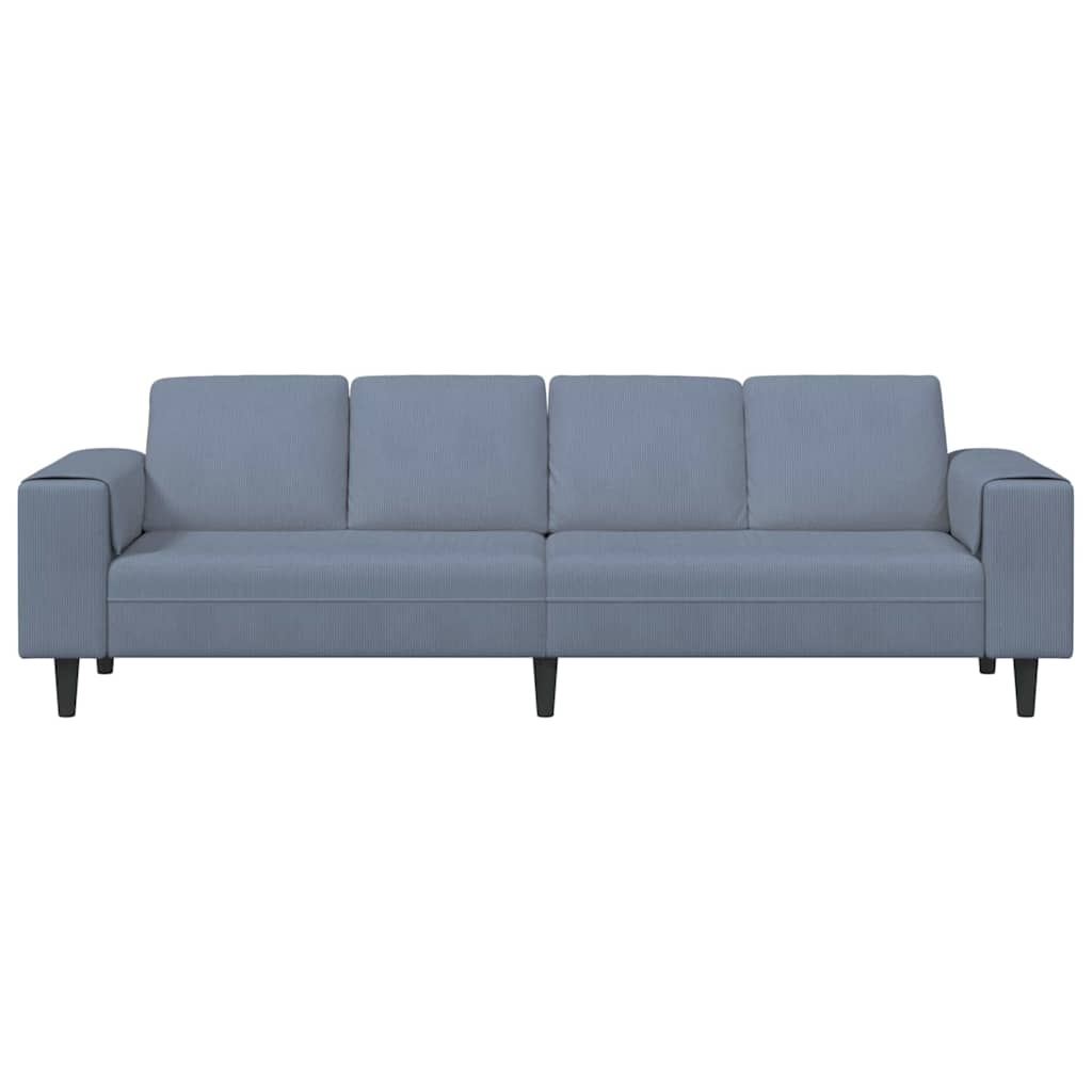 vidaXL Καναπές Μπλε 250 x 77 x 76 εκ. Υφασμάτινο Κορντουρά