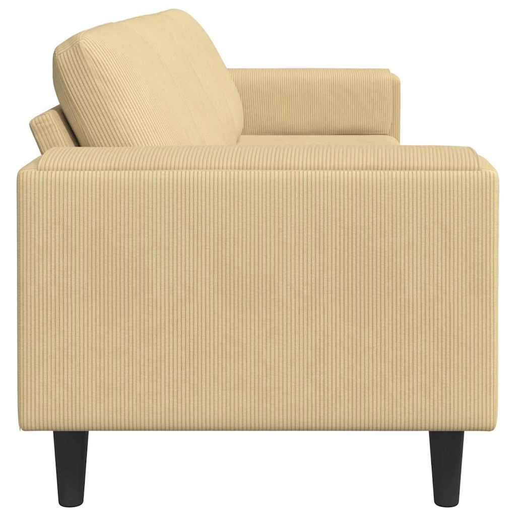 vidaXL Καναπές Γκρι Πράσινο 250 x 77 x 76 εκ. Υφασμάτινο Κορντουρά