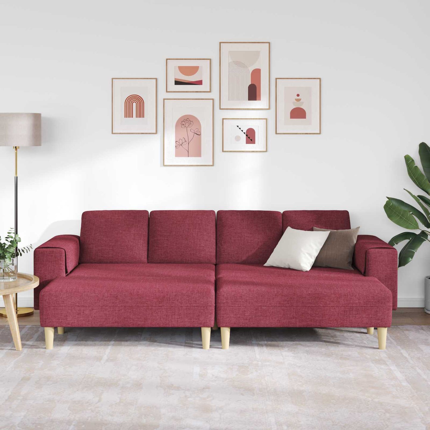 vidaXL Καναπές σαλονιού 3 pcs Κόκκινο 250 x 188 x 76 εκ. Πολυεστέρας