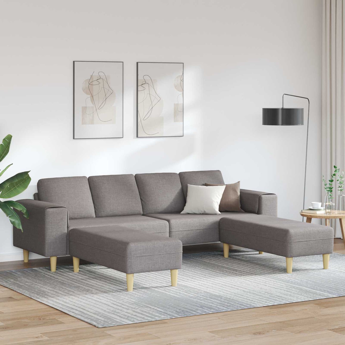 vidaXL Καναπές σαλονιού 3 pcs Taupe Πολυεστέρας