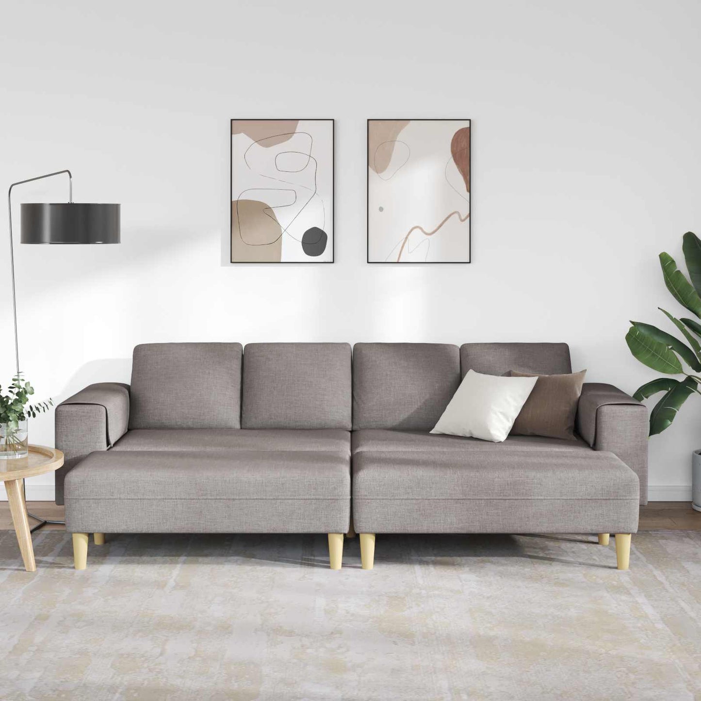 vidaXL Καναπές σαλονιού 3 pcs Taupe Πολυεστέρας