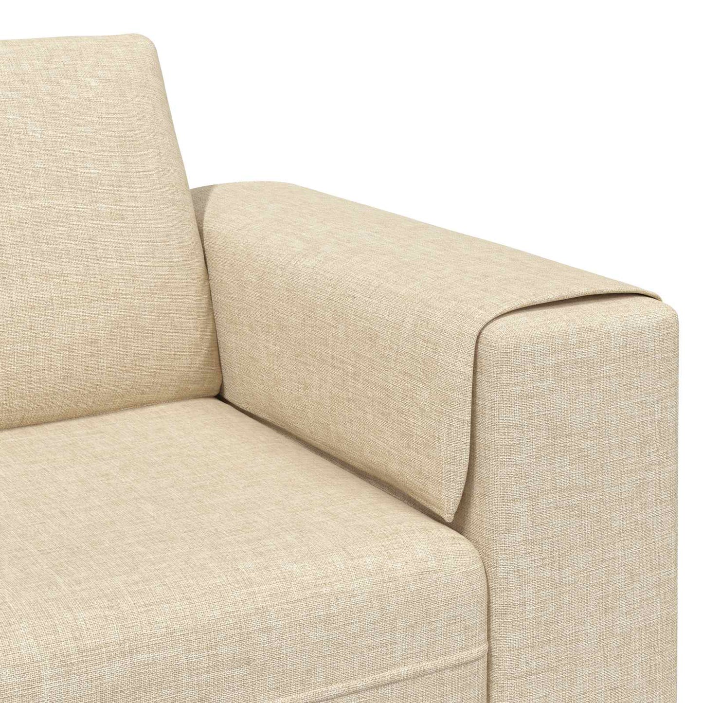 vidaXL Καναπές σαλονιού 3 pcs Κρεμ Πολυεστέρας